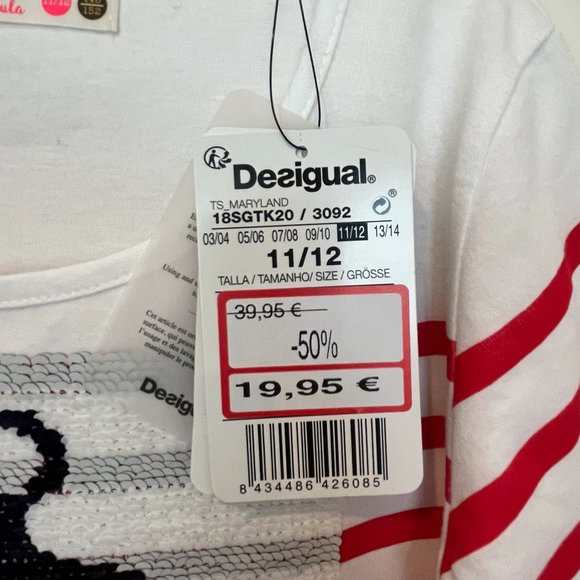 NWT Desigual Reversible Sequins Top. 100% Cotton. Sz 11/12 - Picture 11 of 11